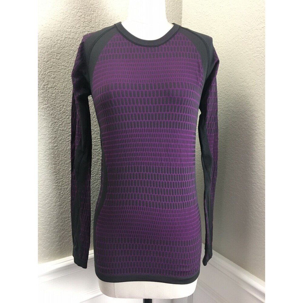 EUC lululemon athletica Long Sleeve Performance Top - Deep Purple with Black - Picture 5 of 7